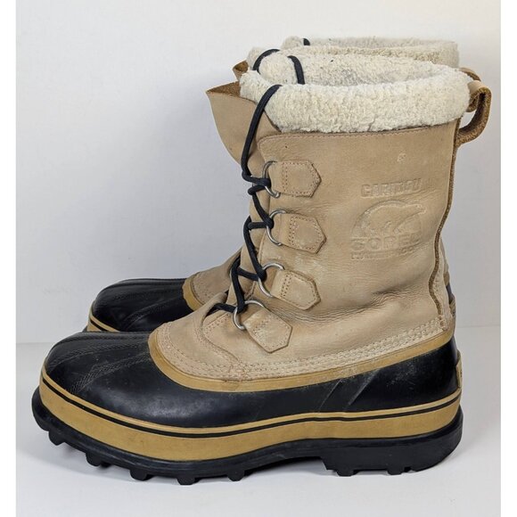 Sorel Caribou II Men’s 10 Tan Waterproof Leather Winter Snow Boots Felt Lined main image 6